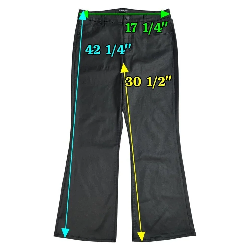 Liverpool Lucy Black Coated Bootcut Mid Rise Pant Capsule Stretch LM4000CBM